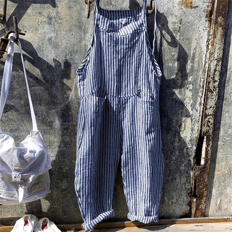 Striped Loose Jumpsuit