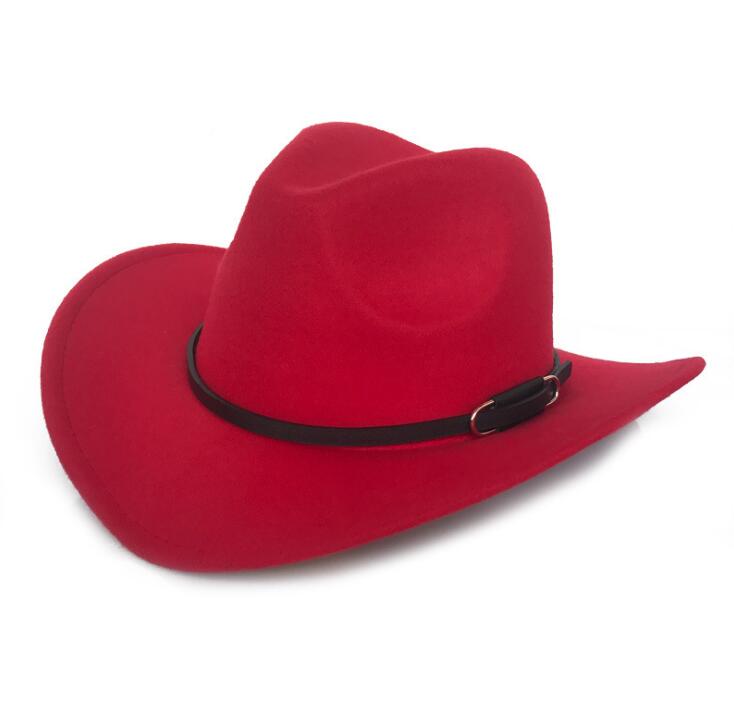 Unisex Large Wave Brim Cowboy Fedoras