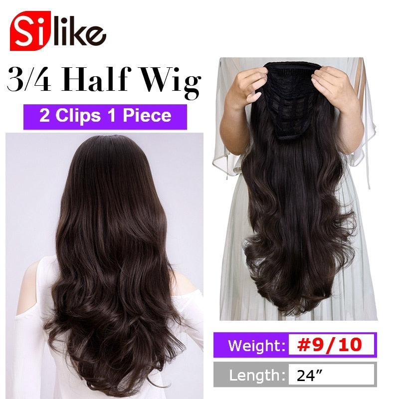 Long Synthetic Half Clips Extension Wigs