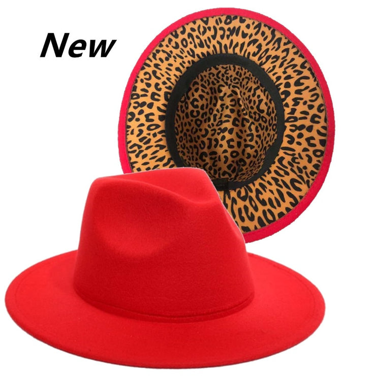 Four Seasons Unisex Inner Leopard Fedoras