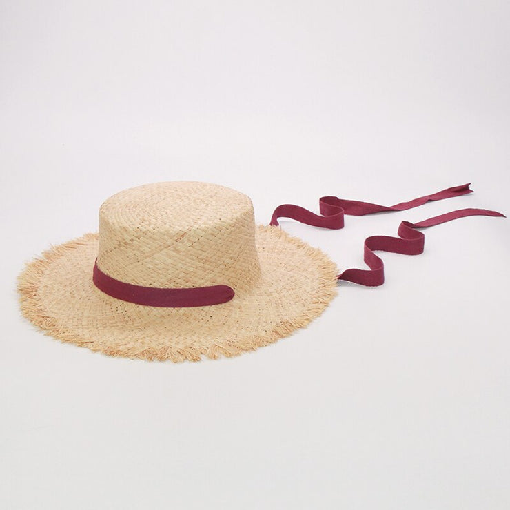 Women & Kids Ribbon Girl Summer Beach Hats