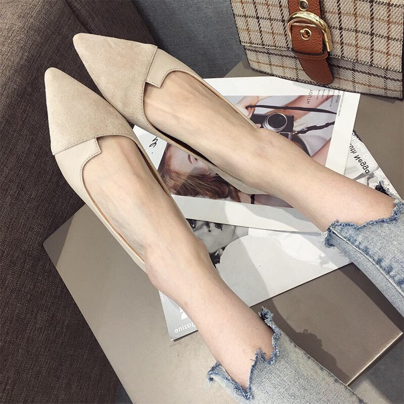 Pointed Toe Leather Flats