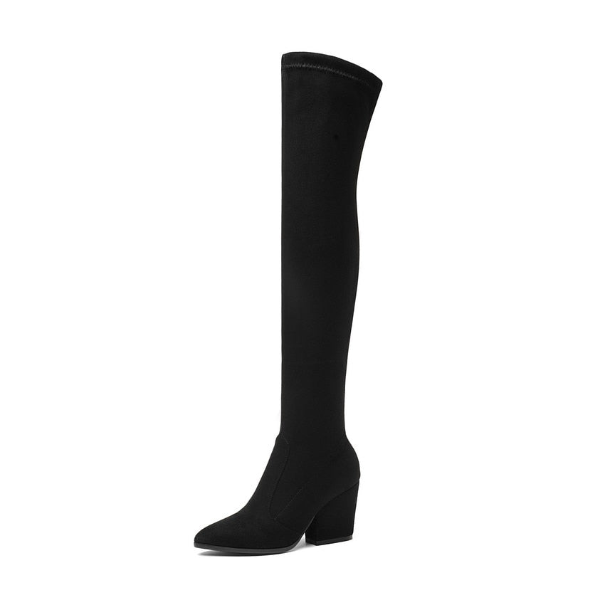 Over The Knee-High Wedged Heel Boots