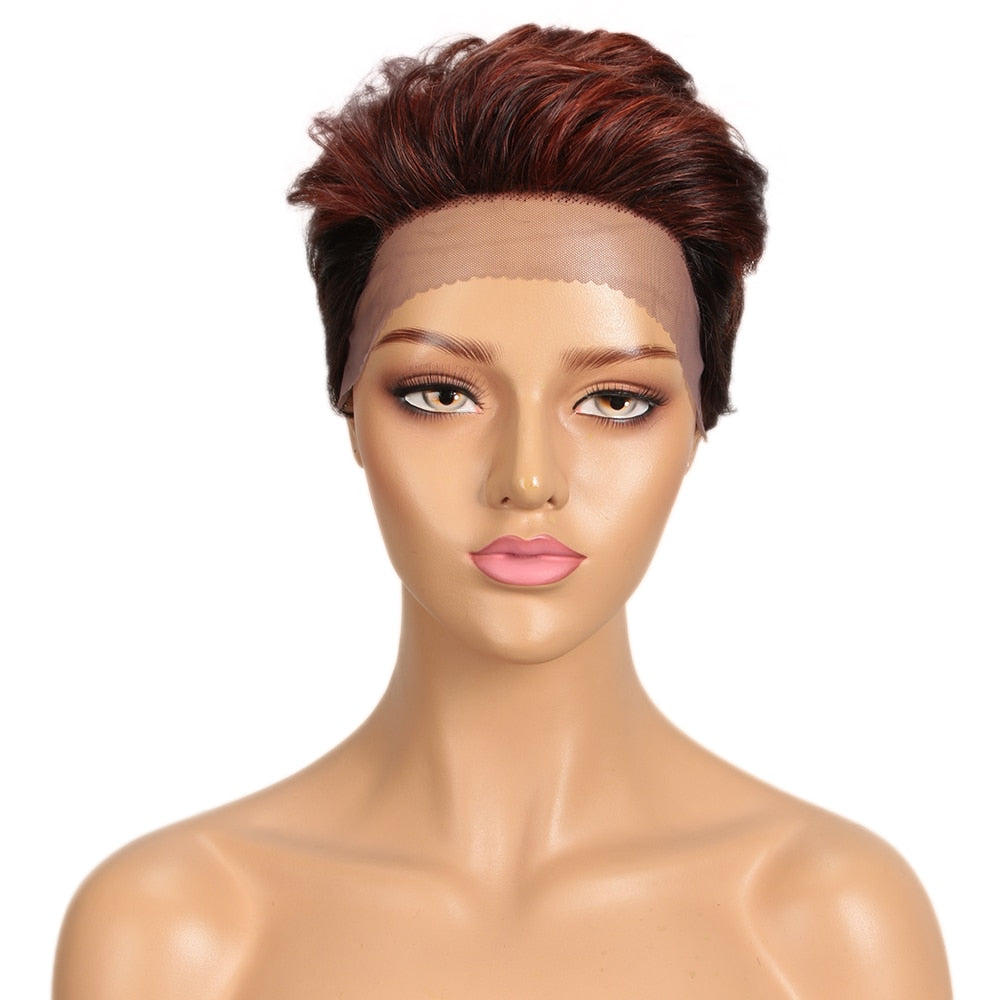 Short Brazilian Lace Front Human Hair Wigs