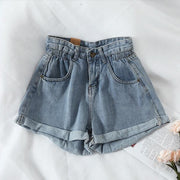 Elastic Waist Demin Shorts