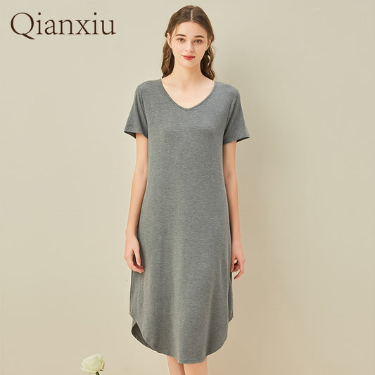 Baboo Fiber Round Collar Nightdress