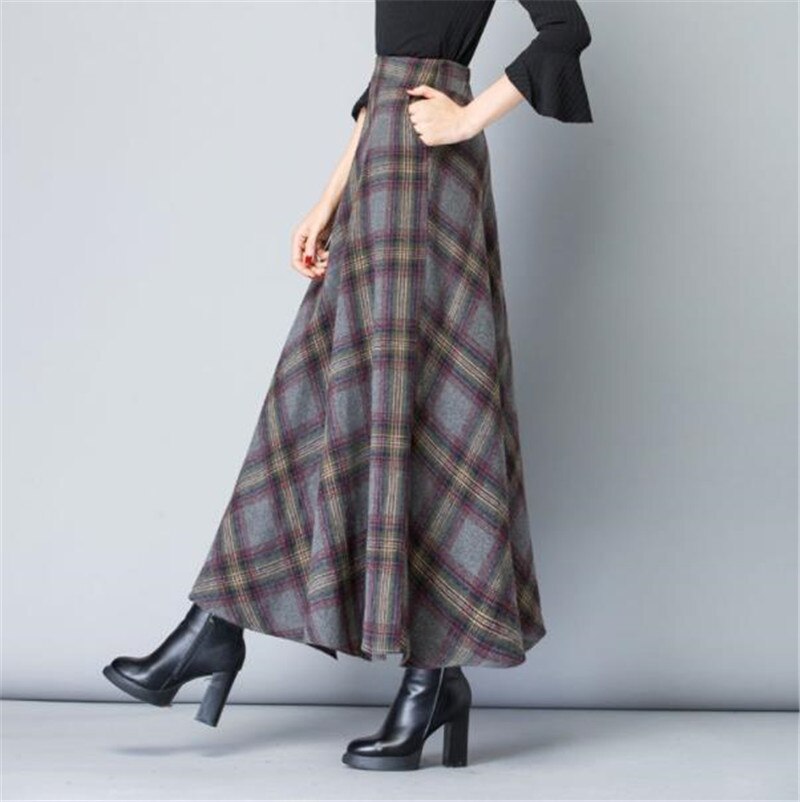 High Waist Wool Maxi Skirts