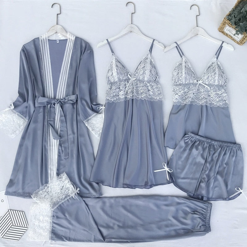 Silky Kimono Bathrobe Sets