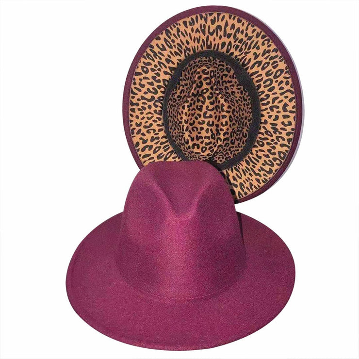 Four Seasons Unisex Inner Leopard Fedoras