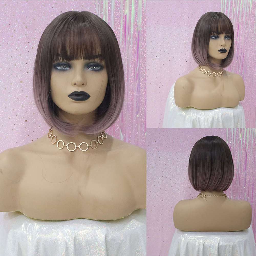 GEMMA Synthetic Wigs with Side Bangs Pixie Cut