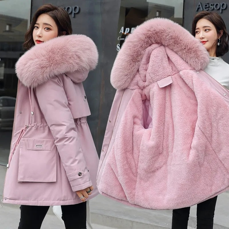 Thick Hooded Parkas Snow Coat