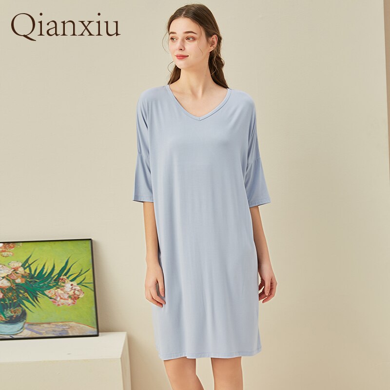 Baboo Fiber Round Collar Nightdress