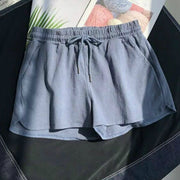 Solid Drawstring Loose Pajama Shorts