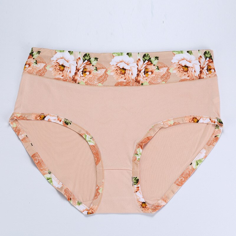 Flower Print High Waist Briefs