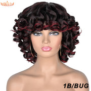 Short Curly Afro Wig with Bangs High Temperature Fiber