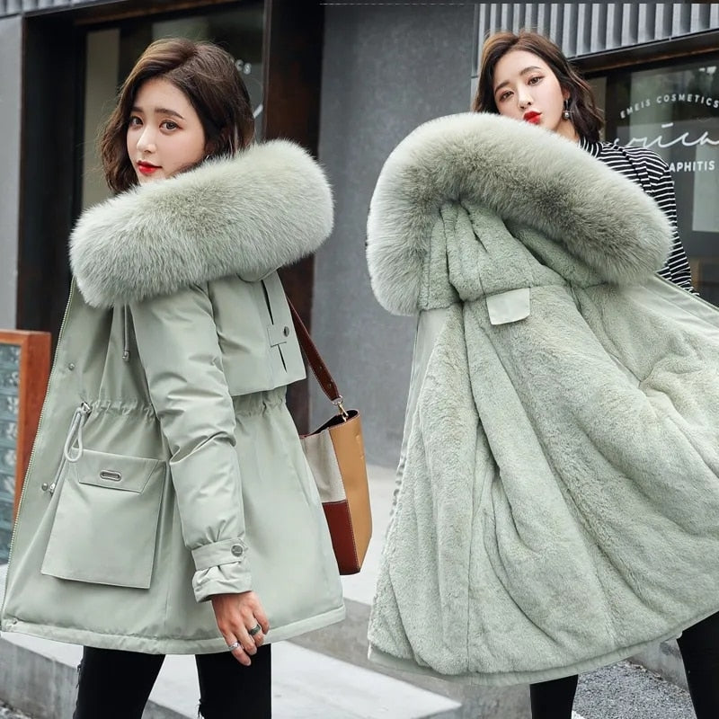 Thick Hooded Parkas Snow Coat