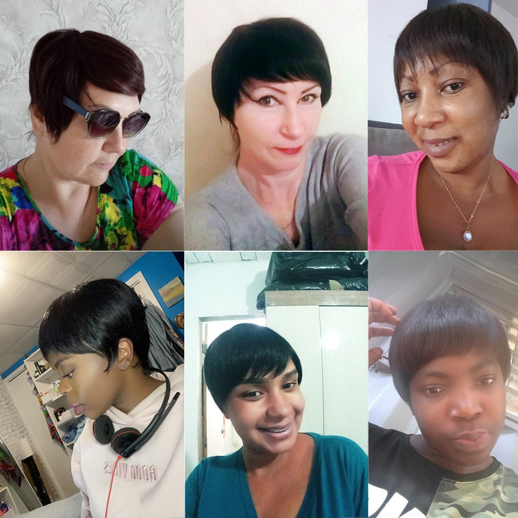 Pixie Cut Brazilian Human Hair Wigs