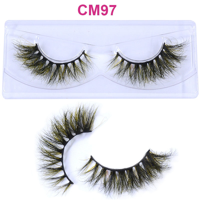 3D 5D Real Mink Strip Fake Colored Eyelashes