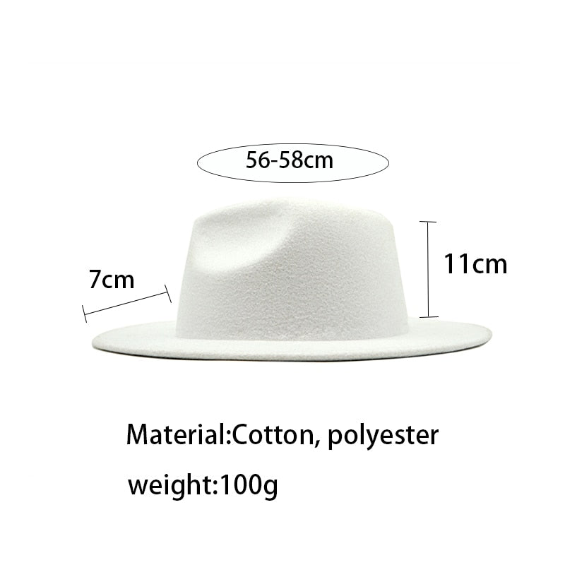 Unisex Solid Color Big Brim Fedoras