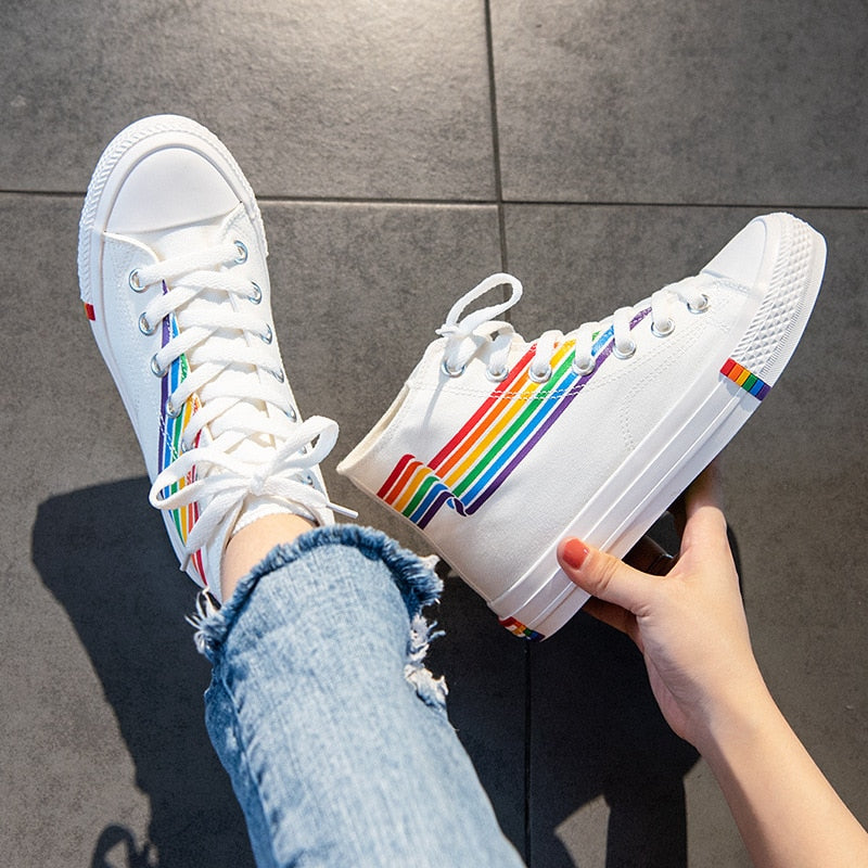 High Top Rainbow Sneakers