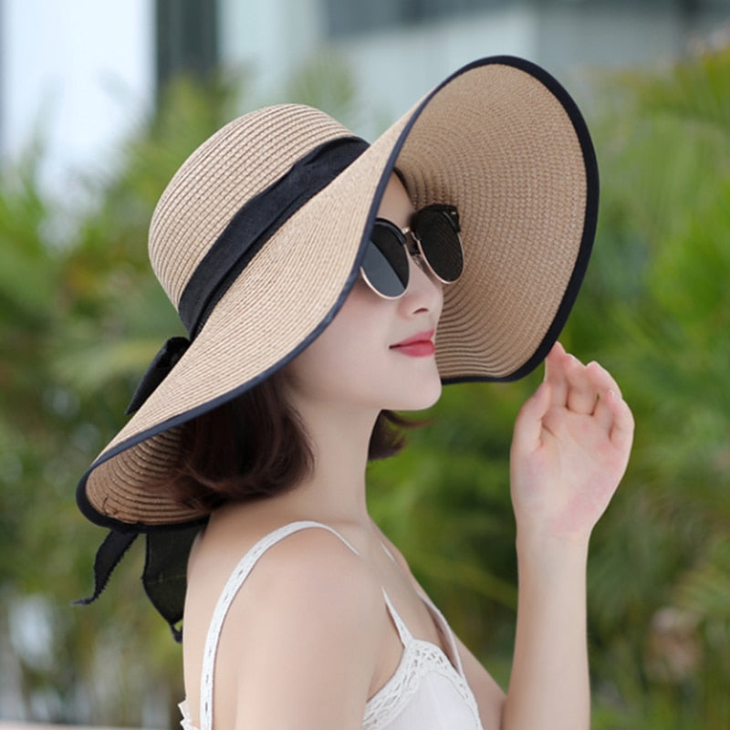 Foldable Big Bow Sun Hat