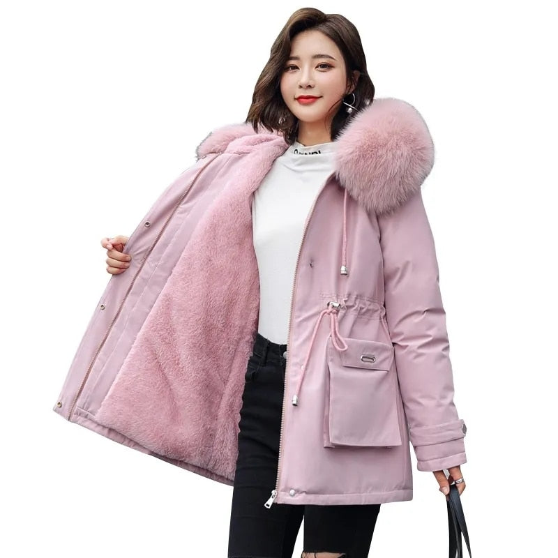 Thick Hooded Parkas Snow Coat