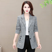 Thin Slimming Plaid Business Blazer