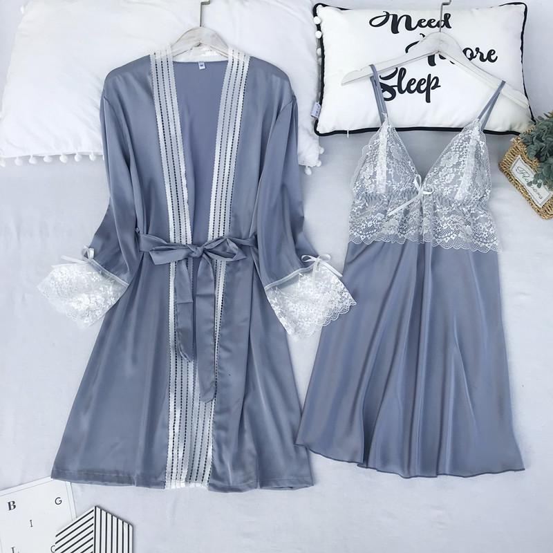 Silky Kimono Bathrobe Sets