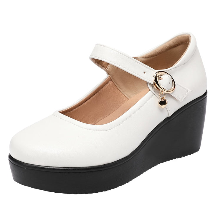 Leather Platform Wedge Soft Sole