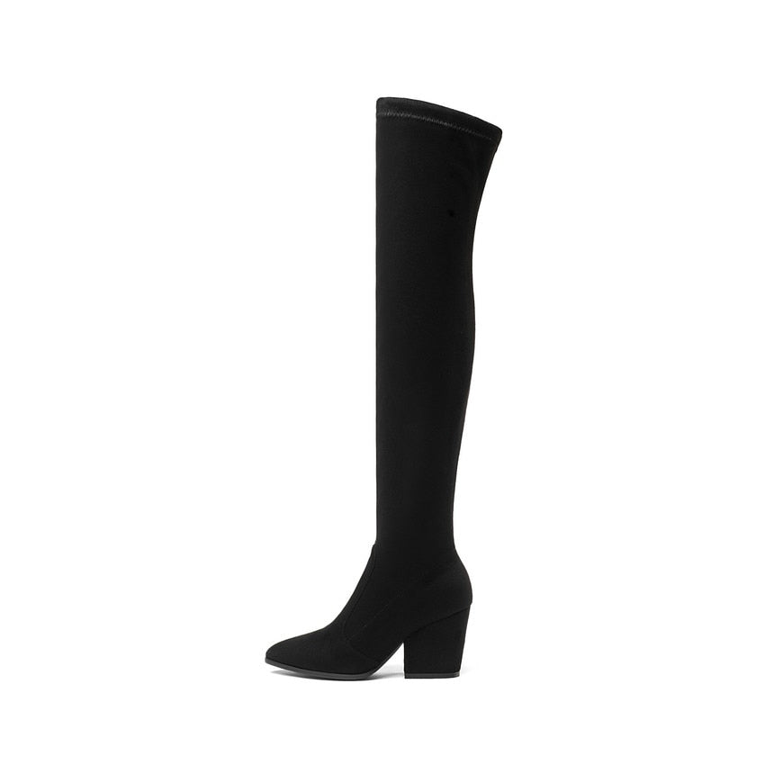 Over The Knee-High Wedged Heel Boots