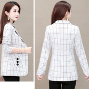 Thin Slimming Plaid Business Blazer