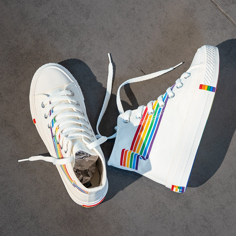 High Top Rainbow Sneakers