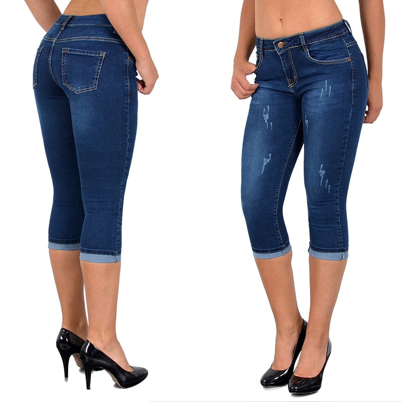 Denim High Waist Elastic Stretch Skinny Pencil Pants