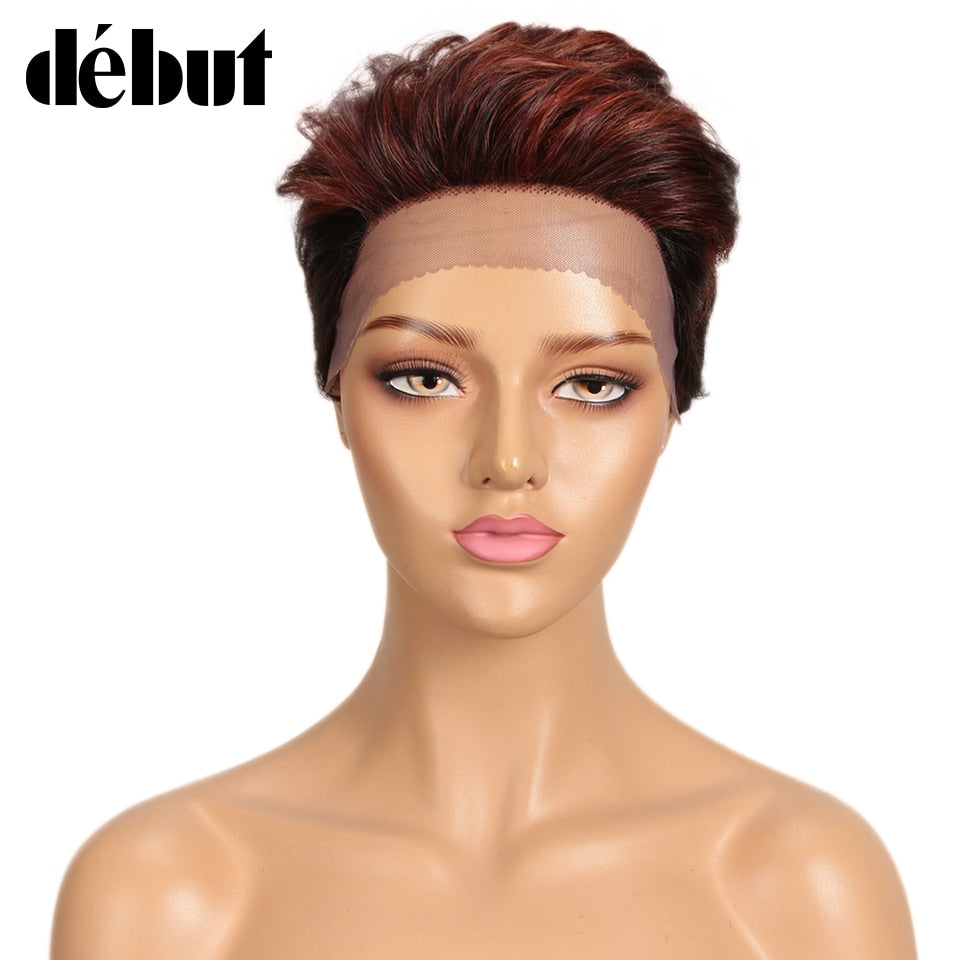 Short Brazilian Lace Front Human Hair Wigs