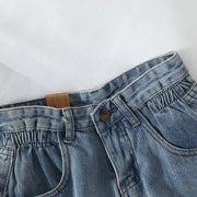 Elastic Waist Demin Shorts