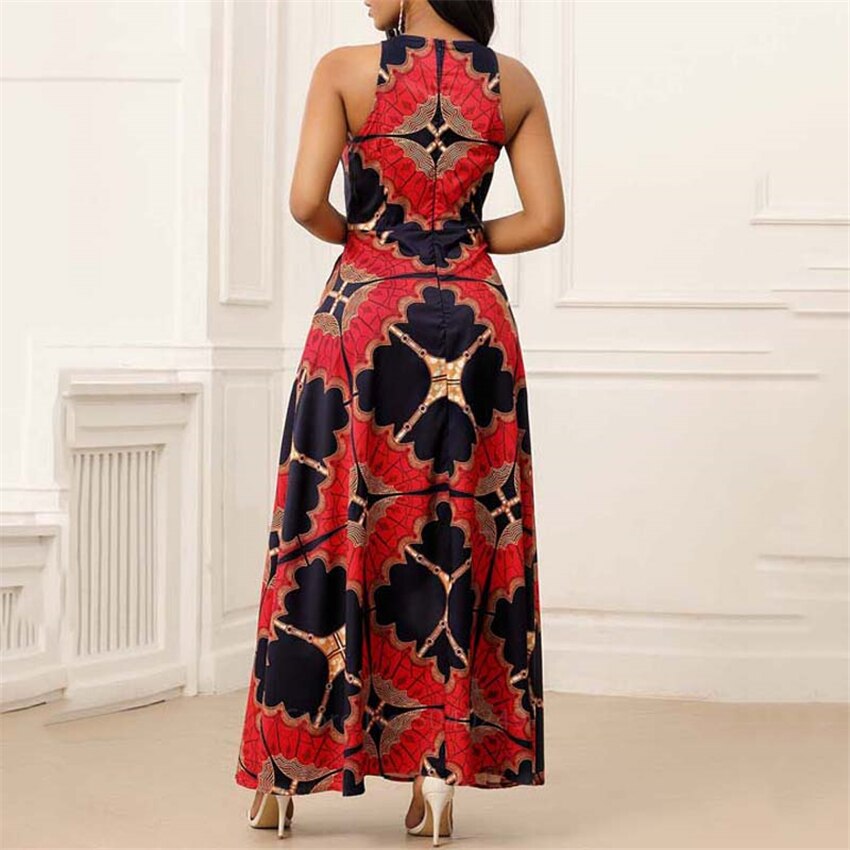 Dashiki Print Maxi Dress