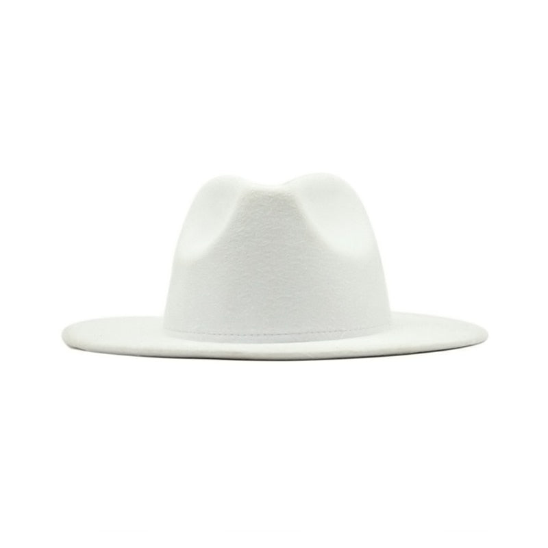 Unisex Solid Color Big Brim Fedoras