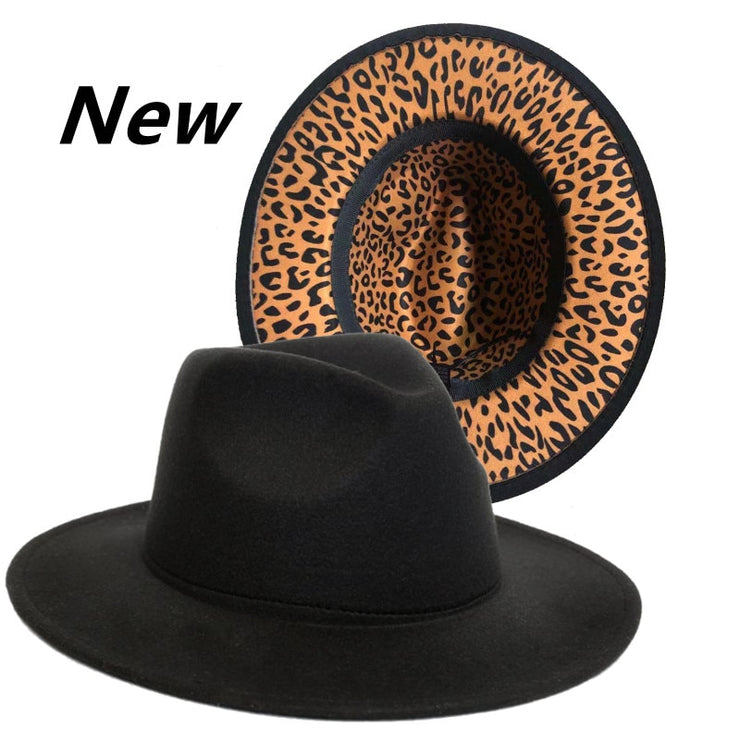 Four Seasons Unisex Inner Leopard Fedoras