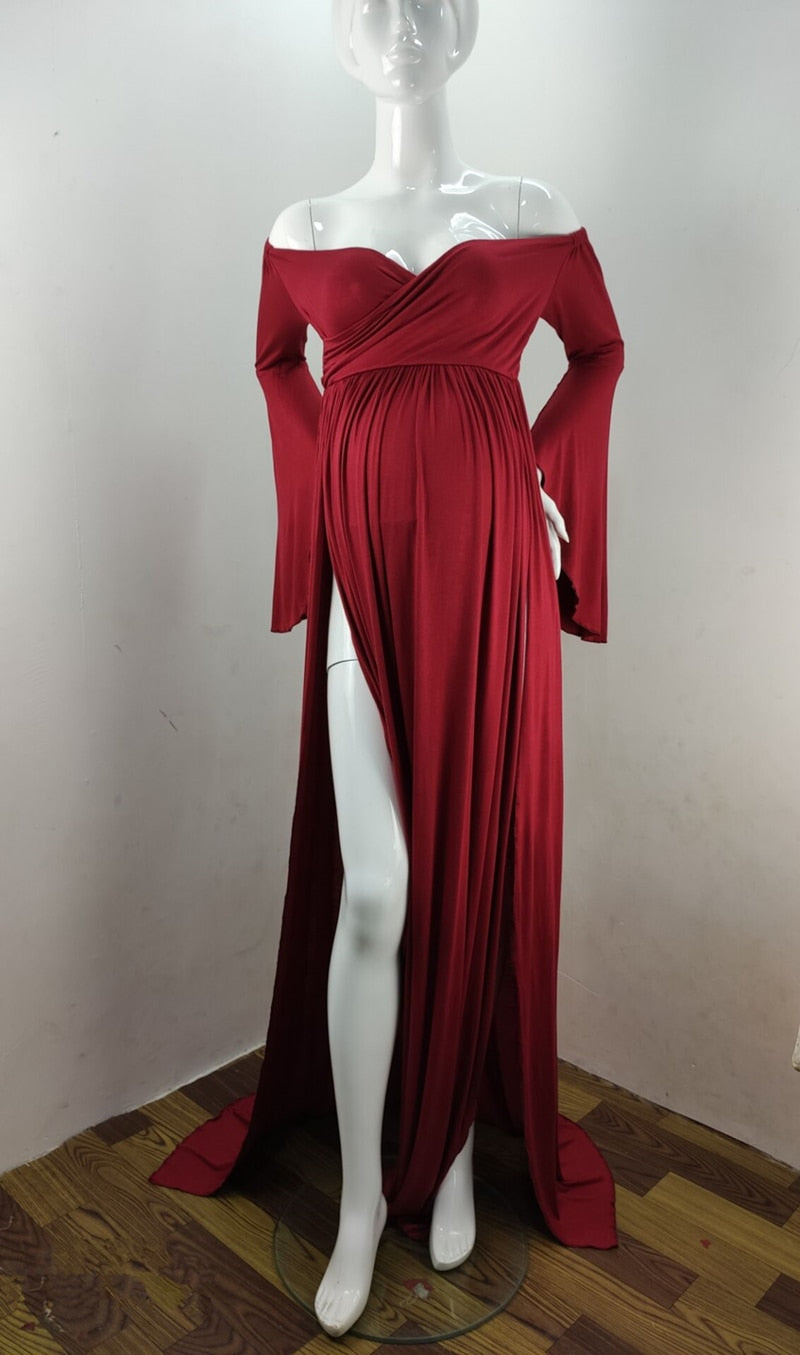 Shoulder less Maternity Gown