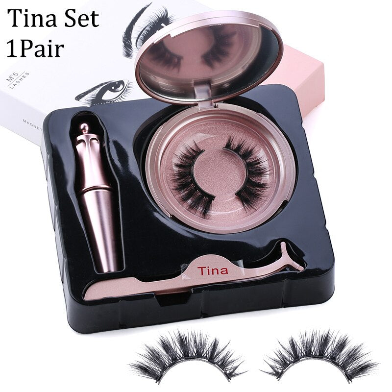 3D Mink Lashes Magnetic Liquid Eyeliner & Tweezer Set