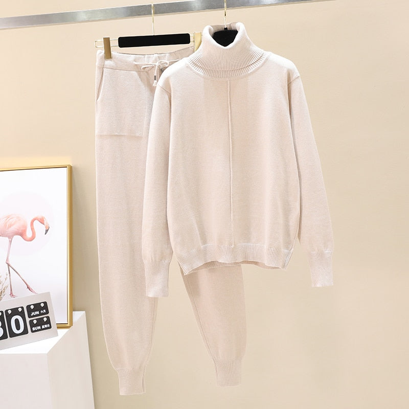 2pc Turtleneck Knitted Sweater & Pants