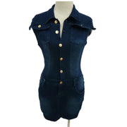 Button-down Bodycon Denim Jean Dress