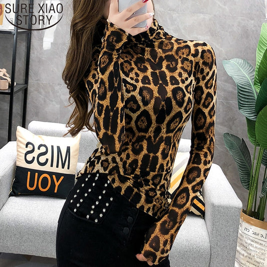 OL Leopard Turtleneck Blouse