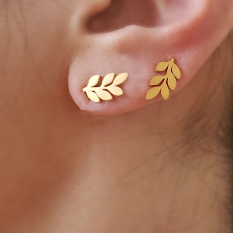 Stainless Steel Leaf Earrings