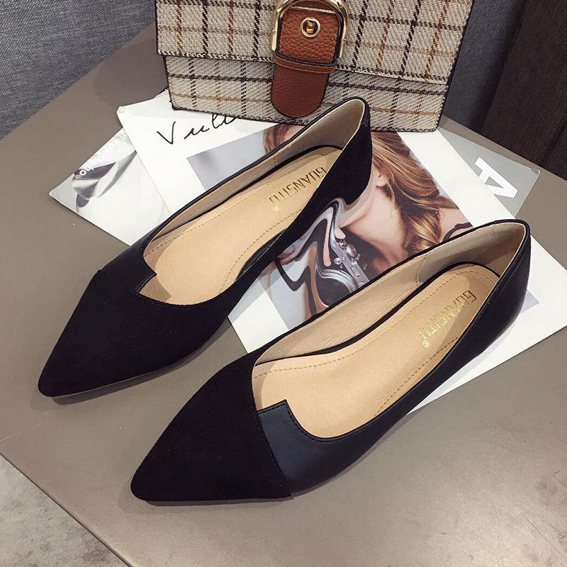 Pointed Toe Leather Flats