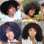 Brazilian Afro Curly Short Full Human Hair Wig