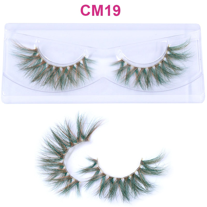 3D 5D Real Mink Strip Fake Colored Eyelashes