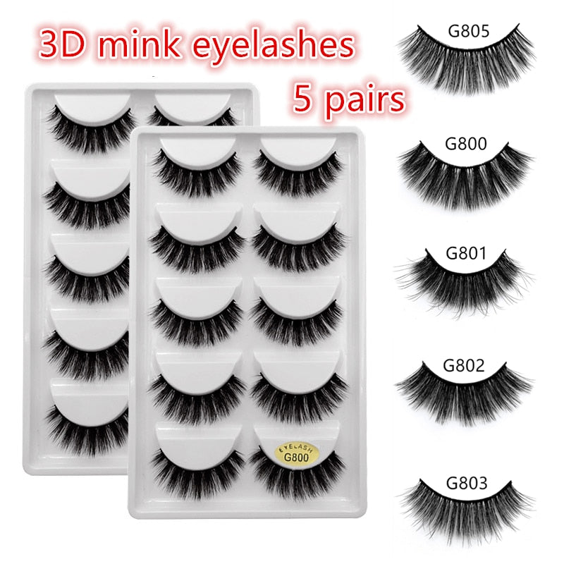 5 Pairs 3D Mink Eyelashes