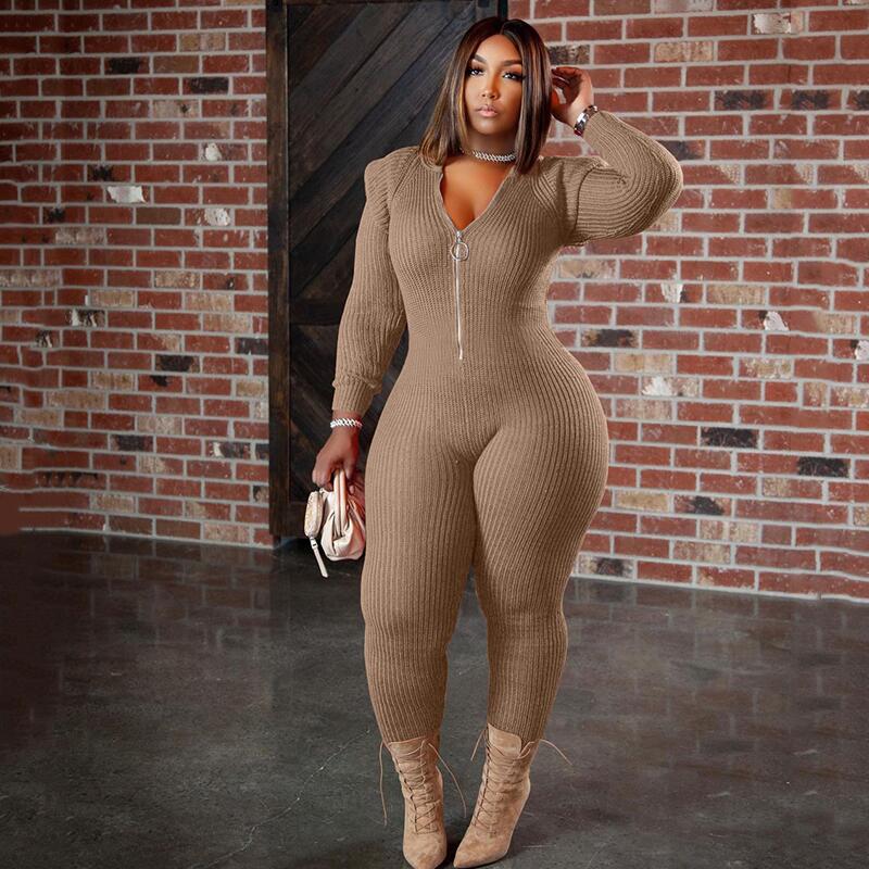 One Piece Knitted Bodycon Jumpsuits