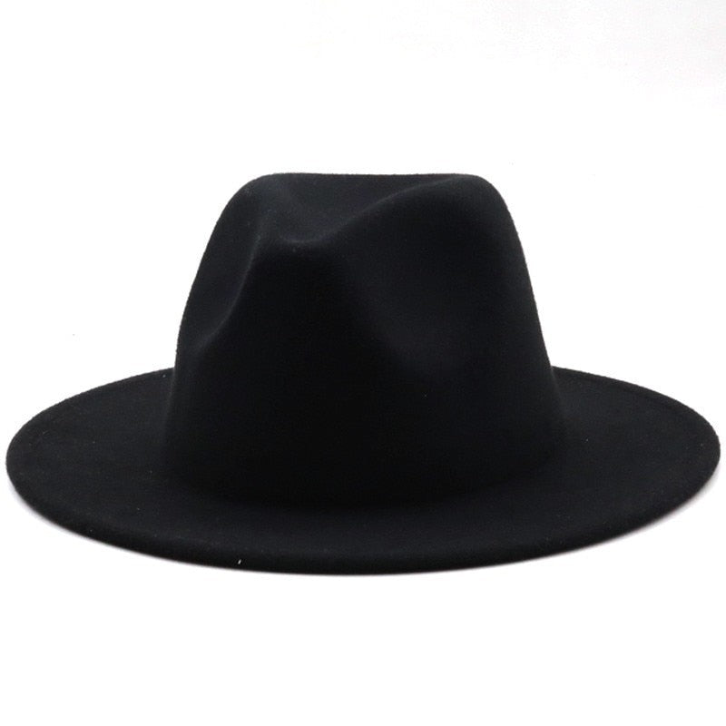 Unisex Child Solid Color Wool Classic Fedoras